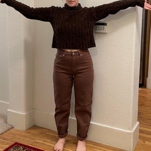 H&M Divided high rise loose mom jean in brown